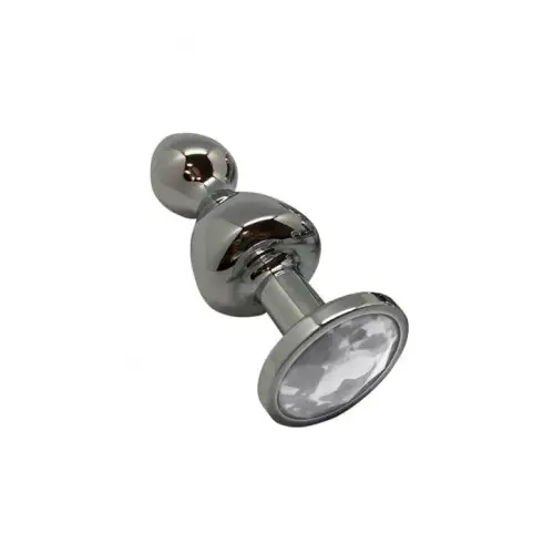 Металлическая анальна пробка Wooomy Lollypop Double Ball Metal Plug S, диаметр 2,8 см, длина 8,5 см photo 1