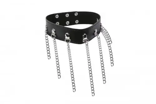 Декоративный ошейник с цепочками, среднего размера photo 1