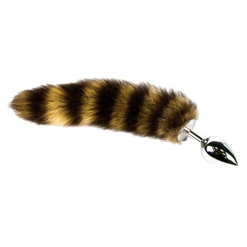 Маленькая анальная пробка с полосатым хвостом photo 1