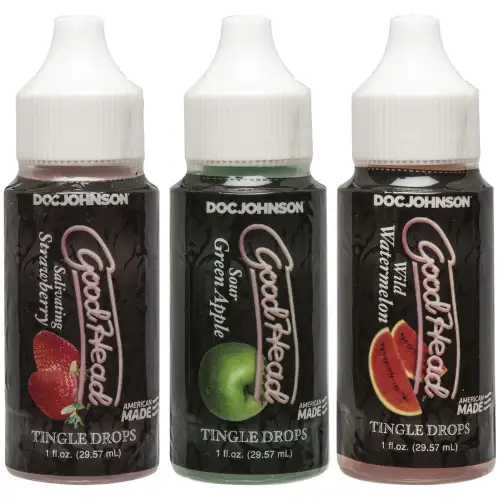Набор капель для минета Doc Johnson GoodHead - Tingle Drops (Watermelon, Green Apple, Strawberry) photo 1