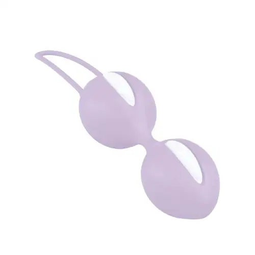 Вагинальные шарики Fun Factory SMARTBALLS DUO, сиренево-белые, 2 шт, диаметр 3,2 и 3,6 см photo 1