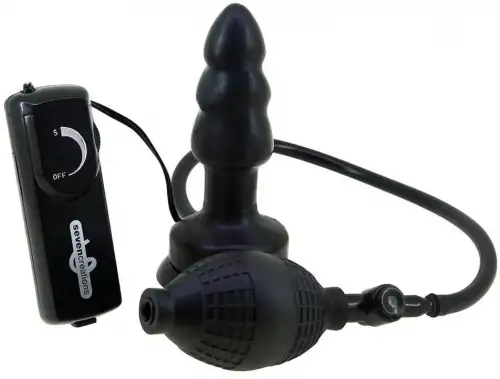 Надувной анальный плаг с вибрацией THE KNIGHT INFLATABLE VIBRATING PLUG photo 1