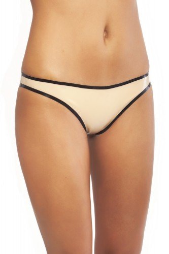 Трусики стринг из латекса с контрастной отделкой Latex String With Trim photo 1