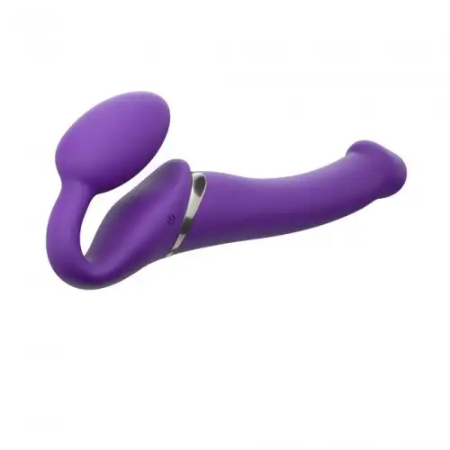 Безремневой страпон с вибрацией Strap-On-Me Vibrating Violet M диаметр 3,3см, пульт ДУ, регулируемый photo 1