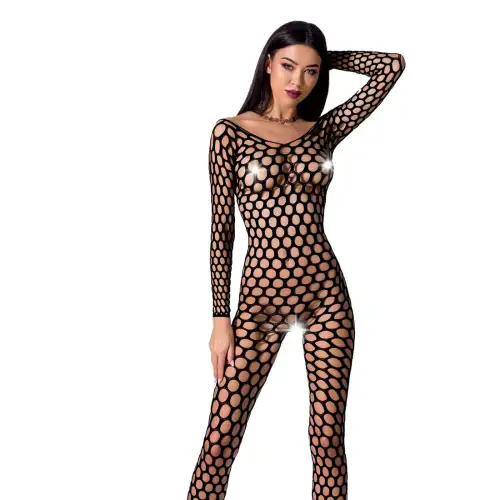 Бодистокинг с крупной сеткой Passion BS077 black photo 1