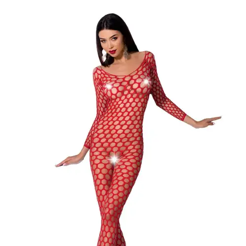 Бодистокинг с крупной сеткой Passion BS077 red photo 1