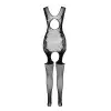 Ажурный бодистокинг с чулками Passion BS082 black photo 4