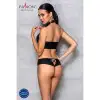 Комплект из эко-кожи Nancy Bikini black XXL/XXXL - Passion, бра и трусики с имитацией шнуровки photo 4