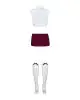Эротический костюм студентки Obsessive Student 4 pcs costume S/M, топ, юбка, стринги, гольфы photo 4