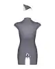 Эротический костюм стюардессы Obsessive Stewardess 3 pcs costume grey L/XL, серый, платье, стринги photo 4