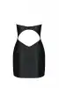 Мини-платье из экокожи Passion Celine Chemise 4XL/5XL black, шнуровка, трусики в комплекте photo 4