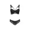 Комплект из эко-кожи с кружевом Loona Set black S/M - Passion, бра и трусики photo 5