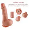 Ультрареалистичный фаллоимитатор для секс-машин Hismith 8.3″ 2-layers Silicone Flesh Dildo, двухслой photo 2