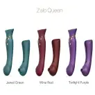 Смартвибратор 3в1 Zalo — Queen Wine Red, пульсирующая жемчужина и вакуум, кристалл Swarovski photo 11
