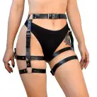 Гартеры Art of Sex - Claire, натуральная кожа, размер L-2XL, цвет черный photo 1