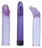 Секс набор CRYSTAL SLEEVZ THREE PIECE VIBRATOR KIT photo 1