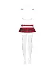 Эротический костюм школьницы с мини-юбкой Obsessive Schooly 5pcs costume L/XL бело-красный photo 4
