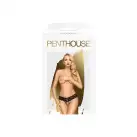 Трусики-стринги Penthouse Pure Instincts L/XL Black, кружево, открытый доступ, леопардовый декор photo 3