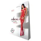 Бодистокинг с имитацией чулок и ажурной вставкой Passion BS072 red photo 5