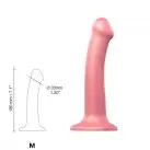 Насадка для страпона Strap-On-Me Mono Density Dildo Rose M, диам. 3,3см, однослойный силикон, гибкий photo 2