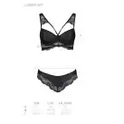 Комплект из эко-кожи с кружевом Loona Set black XXL/XXXL - Passion, бра и трусики photo 7