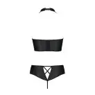 Комплект из эко-кожи Nancy Bikini black S/M - Passion, бра и трусики с имитацией шнуровки photo 6