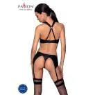 Сетчатый набор с узором: бюстгальтер с халтером, трусики, пояс для чулок Hima Set blackL/XL-Passion photo 2