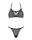 Полупрозрачный комплект Obsessive Celia Noir 2-pcs set XS/S, бюстгальтер, стринги photo 3