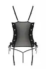 Сетчатый корсет из экокожи Passion Malwia Corset 4XL/5XL black, с люверсами и съемными пажами photo 4